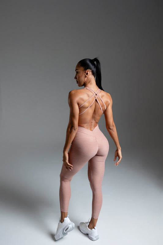 Velura Sculpt Jumpsuit – Rose Nude