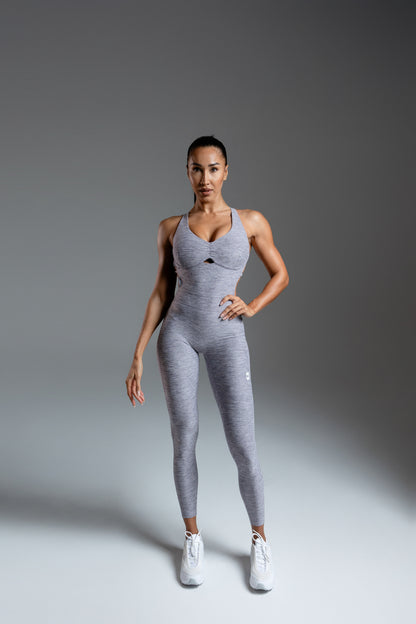 Velura Sculpt Jumpsuit – Grey