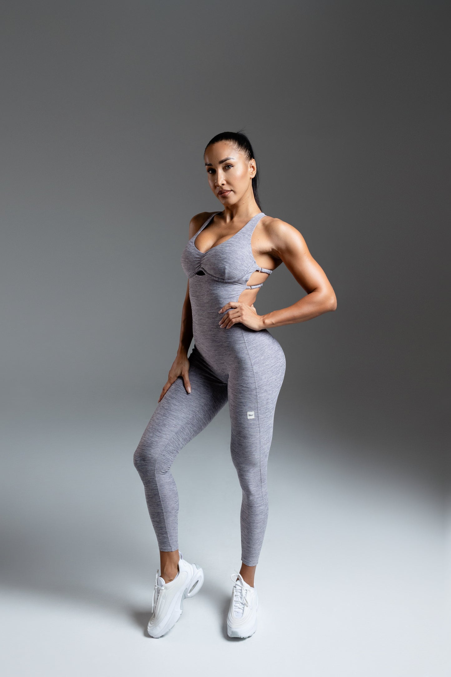 Velura Sculpt Jumpsuit – Grey