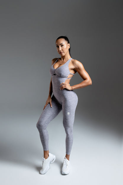 Velura Sculpt Jumpsuit – Grey