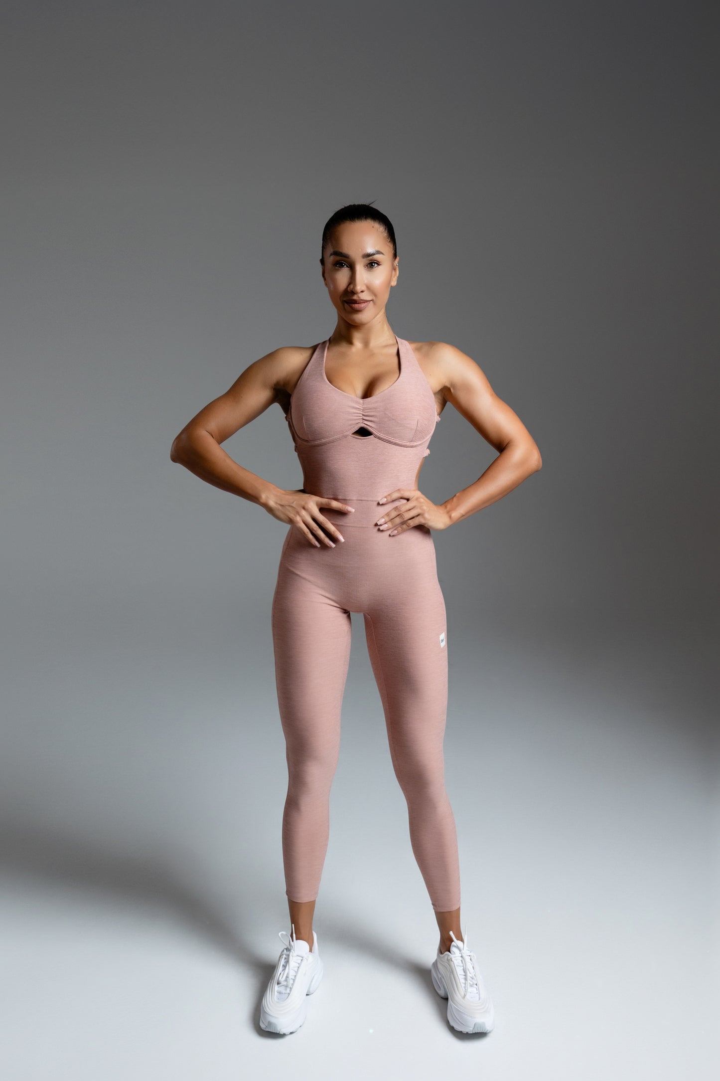 Velura Sculpt Jumpsuit – Rose Nude