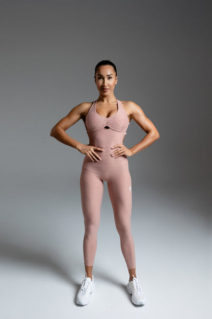 Velura Sculpt Jumpsuit – Rose Nude