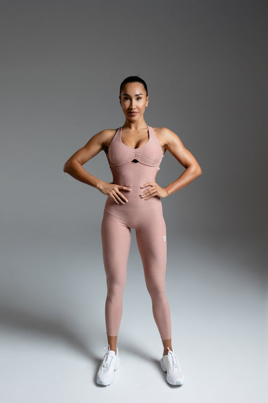 Velura Sculpt Jumpsuit – Rose Nude