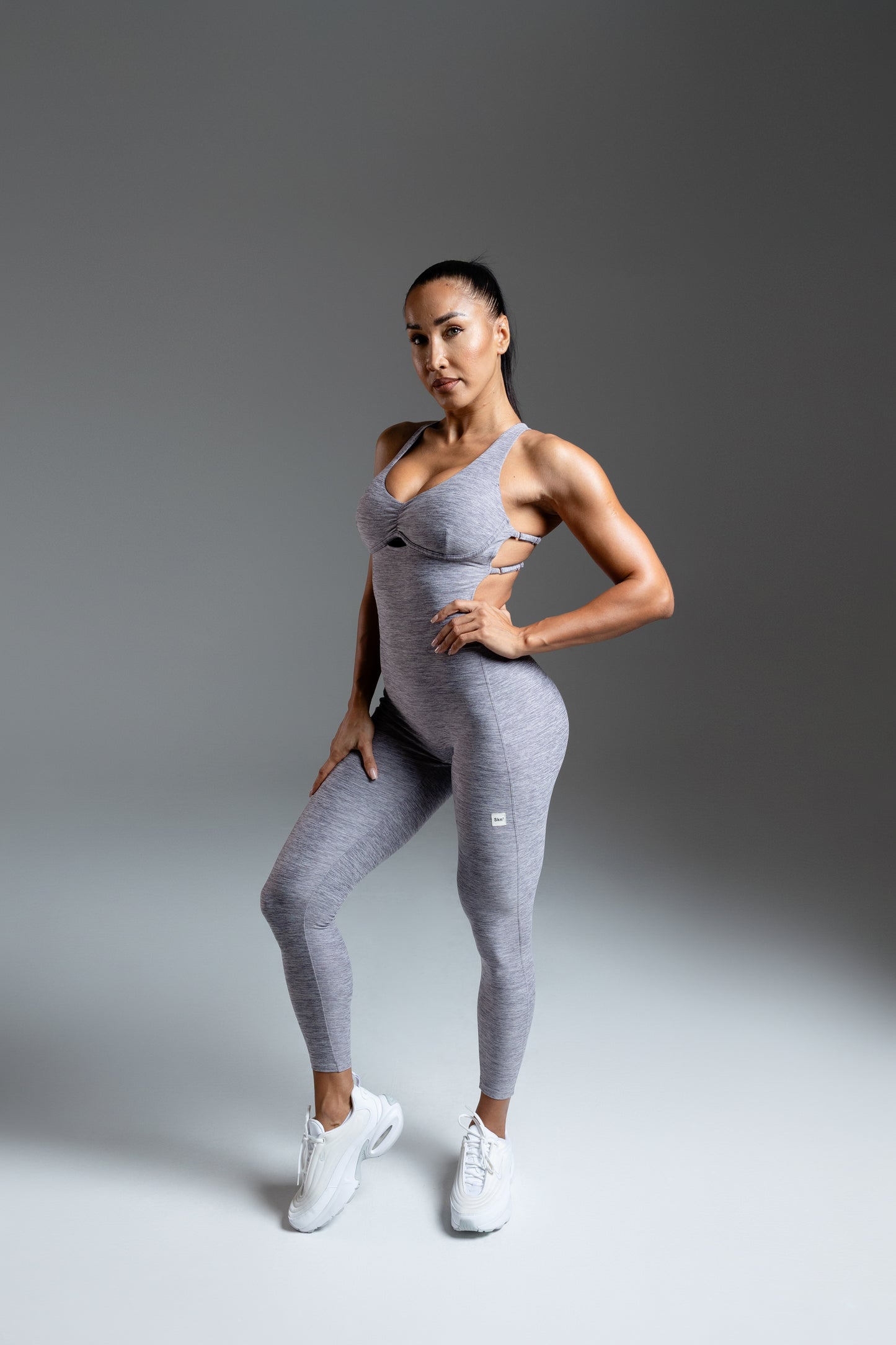 Velura Sculpt Jumpsuit – Grey