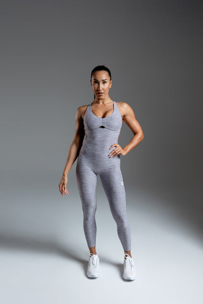 Velura Sculpt Jumpsuit – Grey