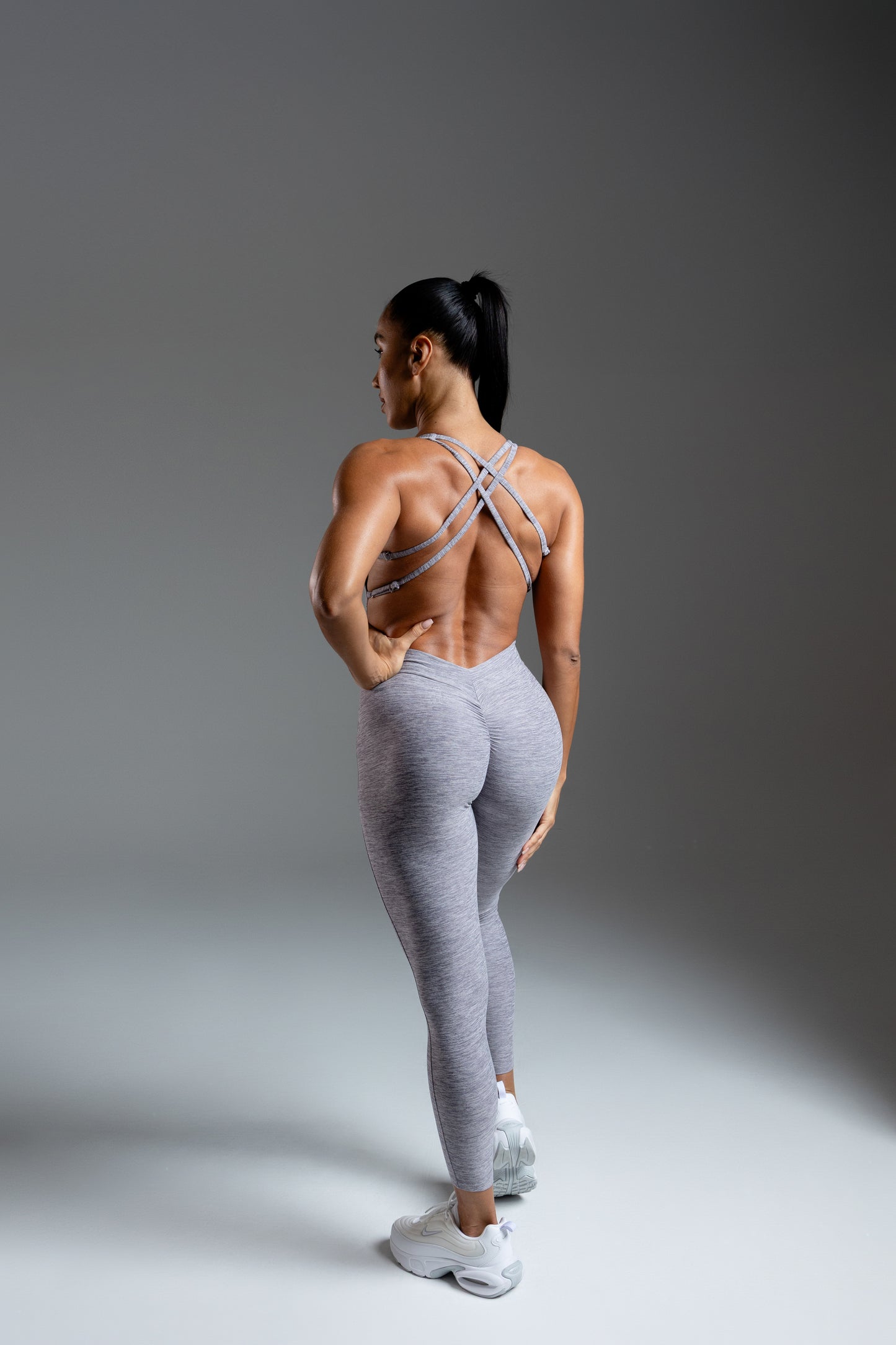 Velura Sculpt Jumpsuit – Grey