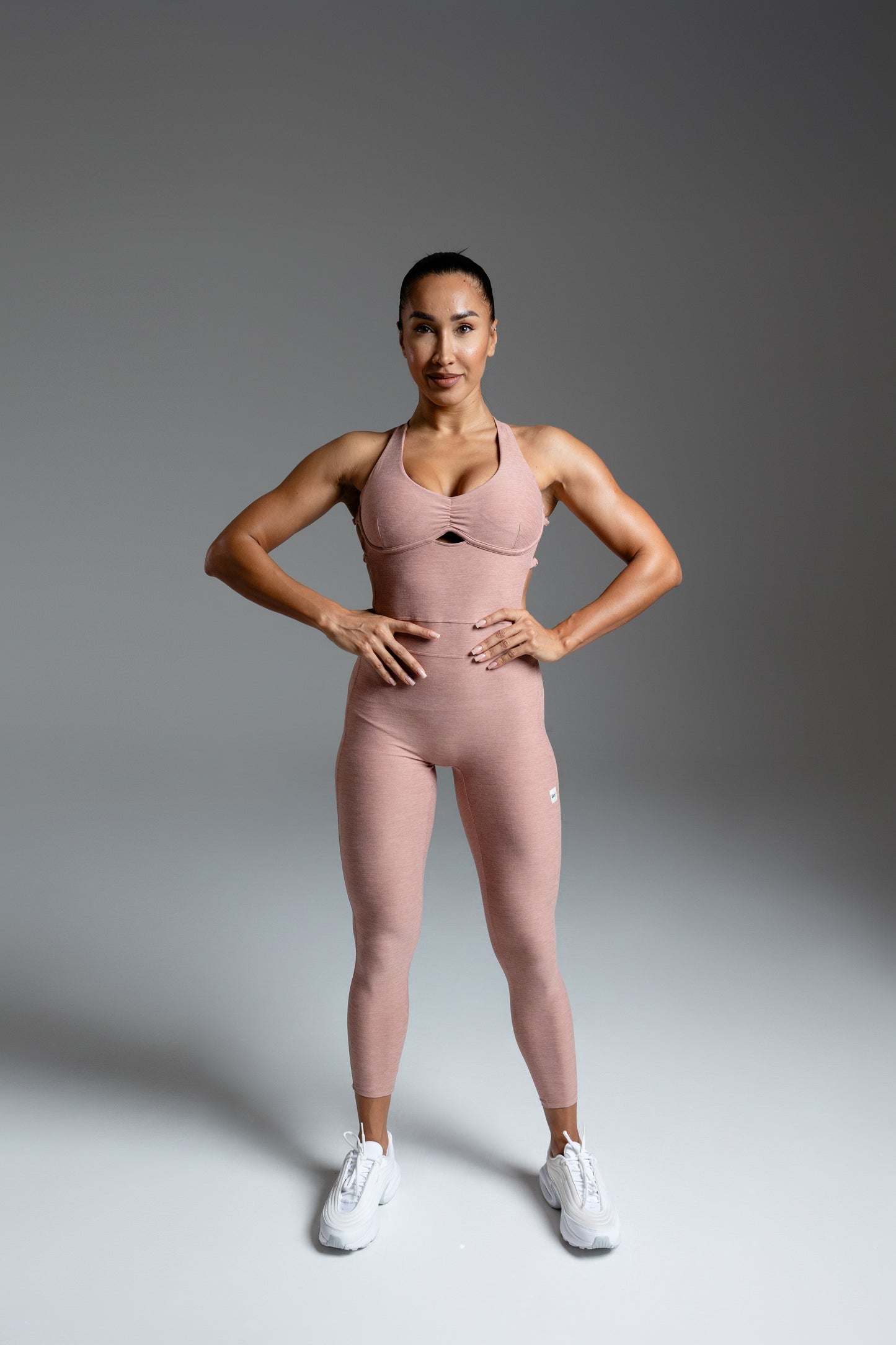 Velura Sculpt Jumpsuit – Rose Nude