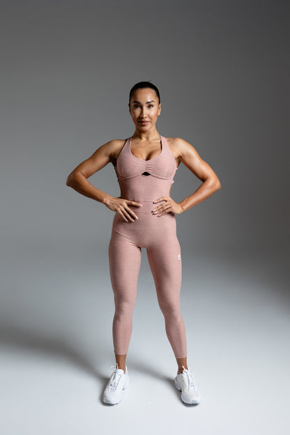 Velura Sculpt Jumpsuit – Rose Nude