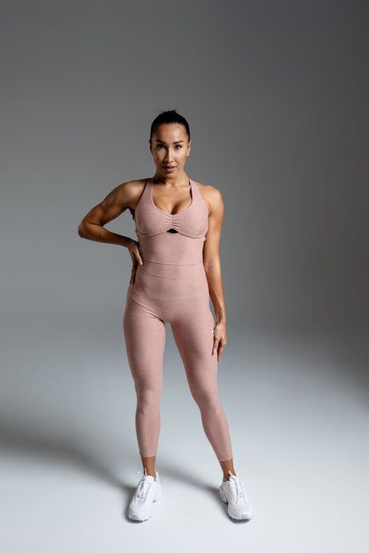 Velura Sculpt Jumpsuit – Rose Nude