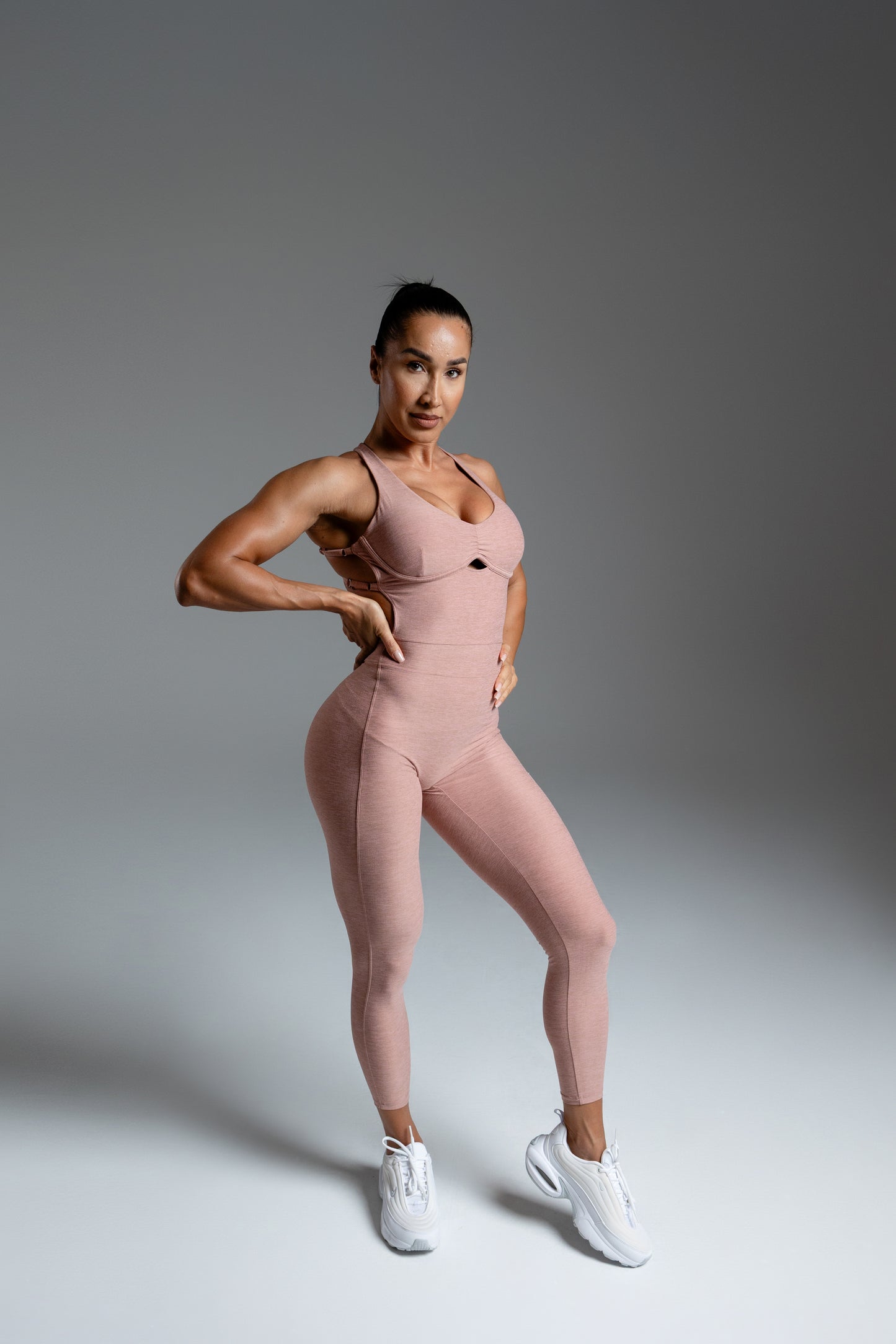Velura Sculpt Jumpsuit – Rose Nude