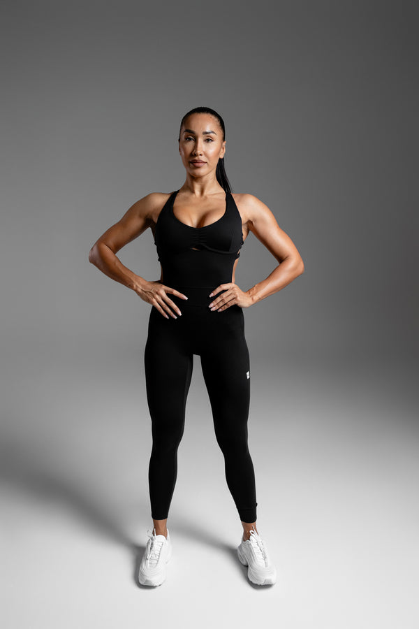 Velura Sculpt Jumpsuit – Black