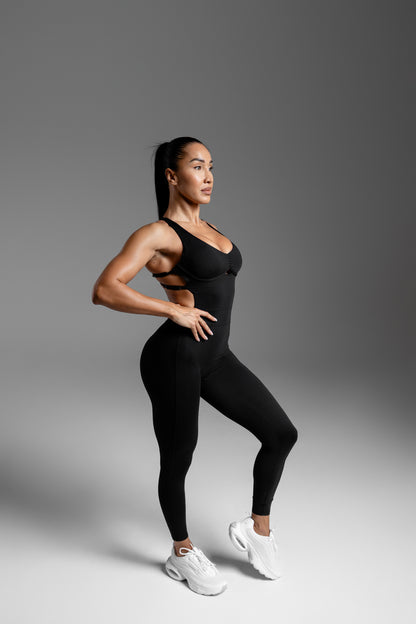 Velura Sculpt Jumpsuit – Black