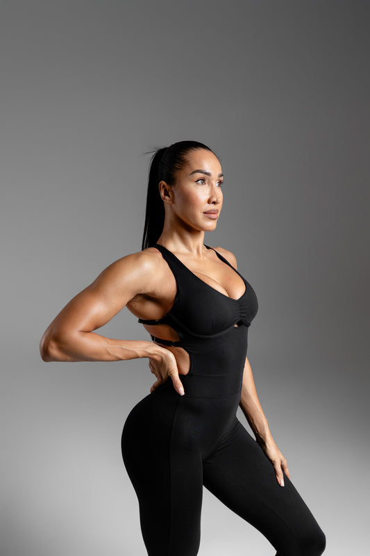 Velura Sculpt Jumpsuit – Black