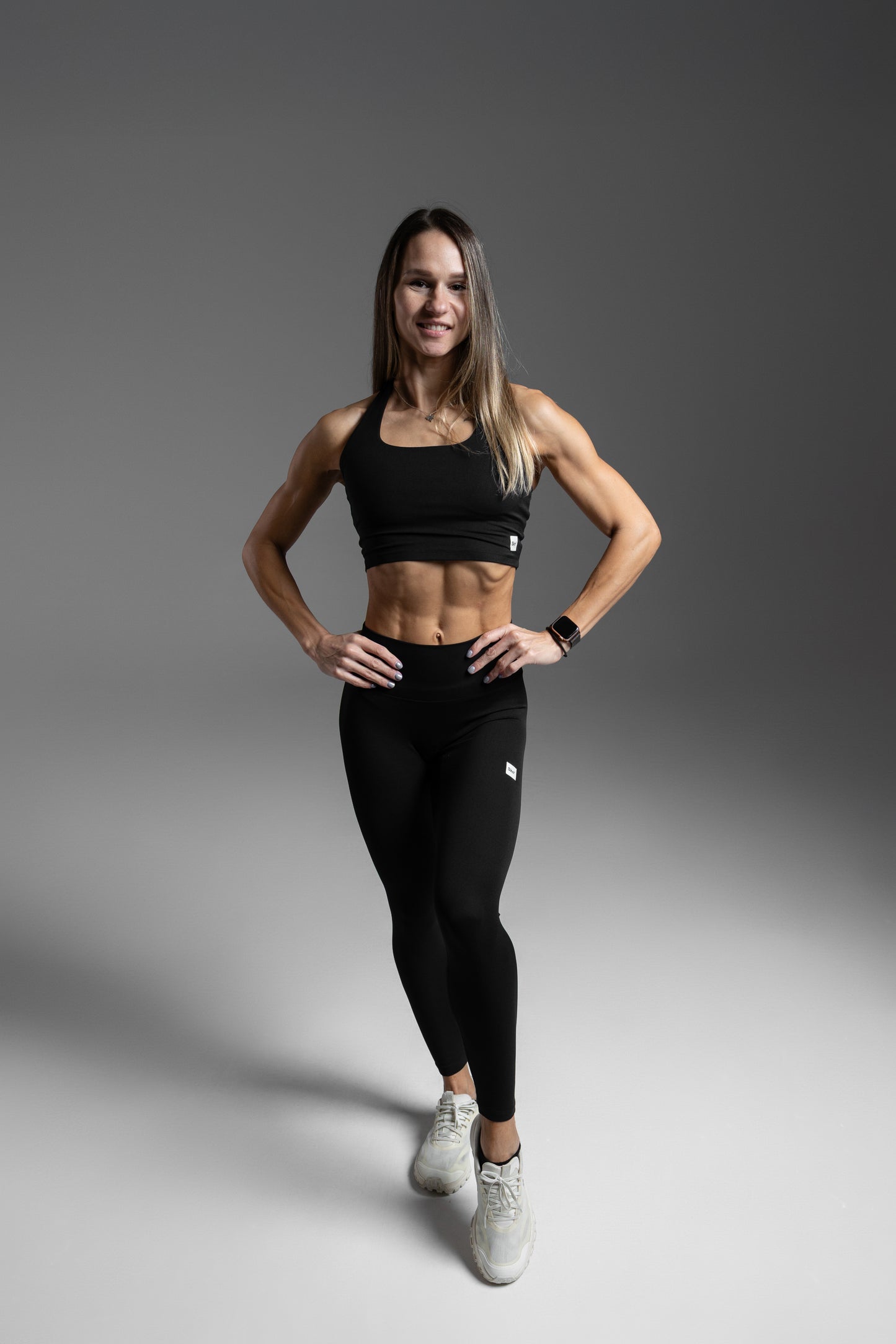 Smooth Rib Halter Top – Black