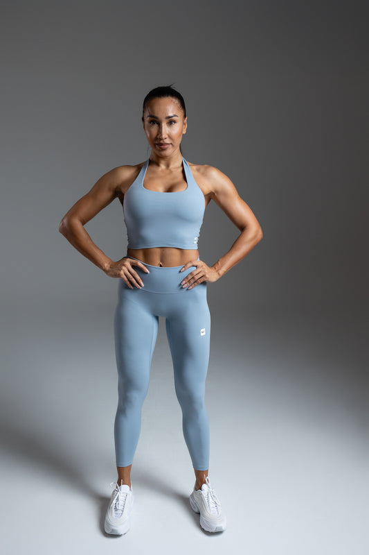 Smooth Rib Legging Sky Blue