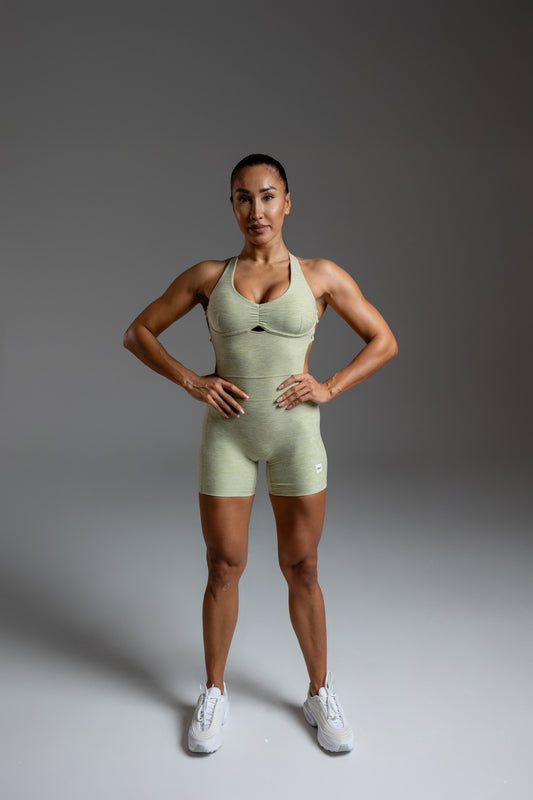 Velura Sculpt Short Jumpsuit – Sage