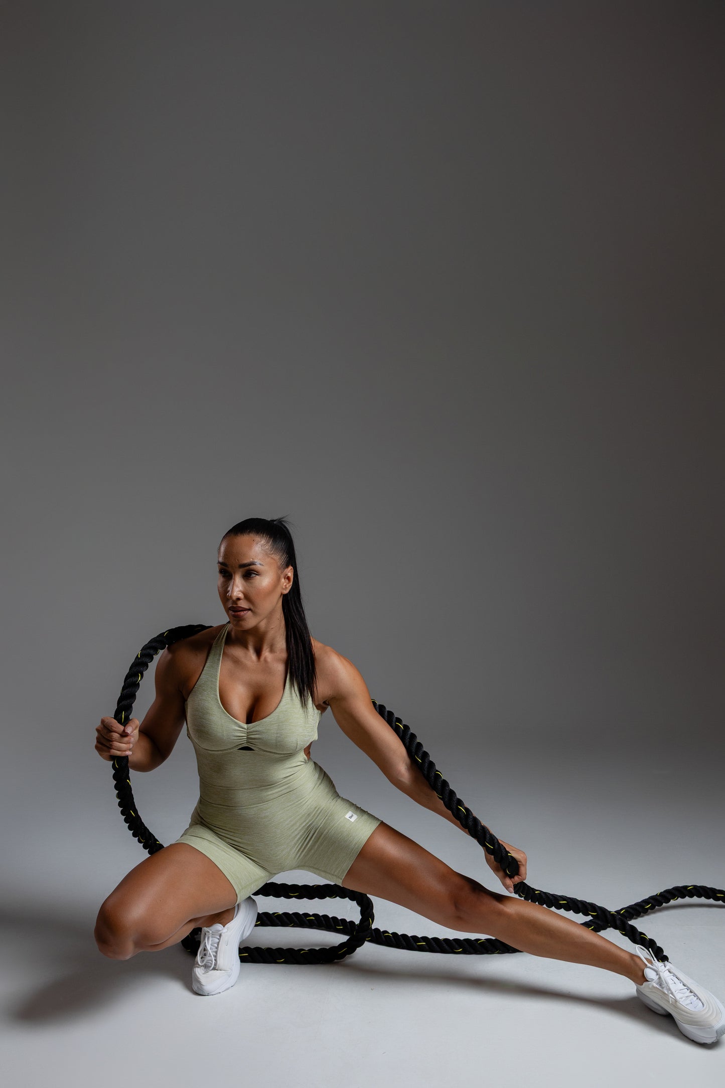 Velura Sculpt Short Jumpsuit – Sage