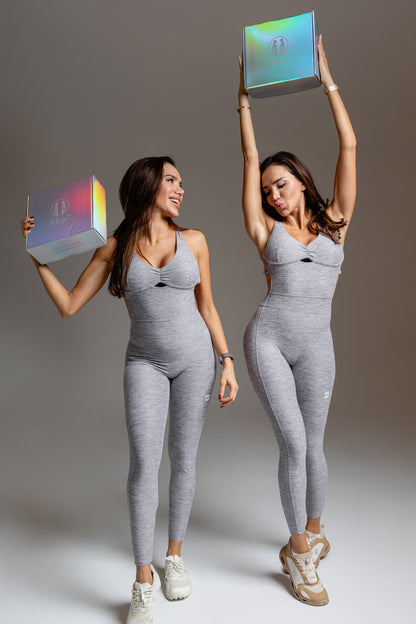 Velura Sculpt Jumpsuit – Grey